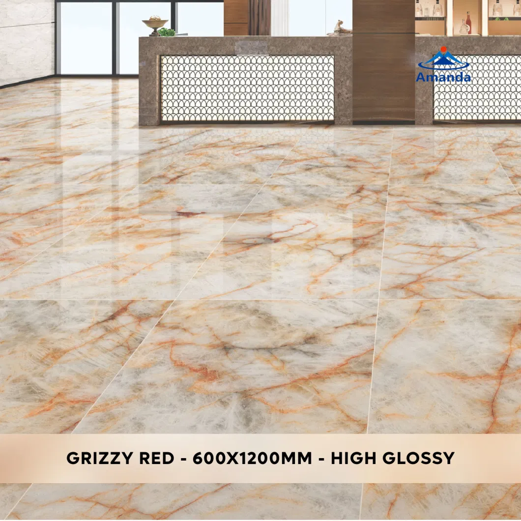 Polished Ceramic Floor Tile with Glossy Surface