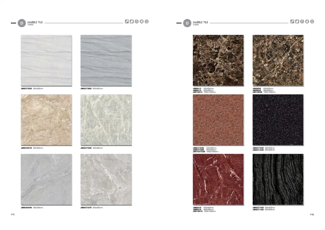 Outdoor Tile 600X600 Building Material Wear-Resistant Black Porcelain Floor Marble Tile and Stone Ceramic Tile