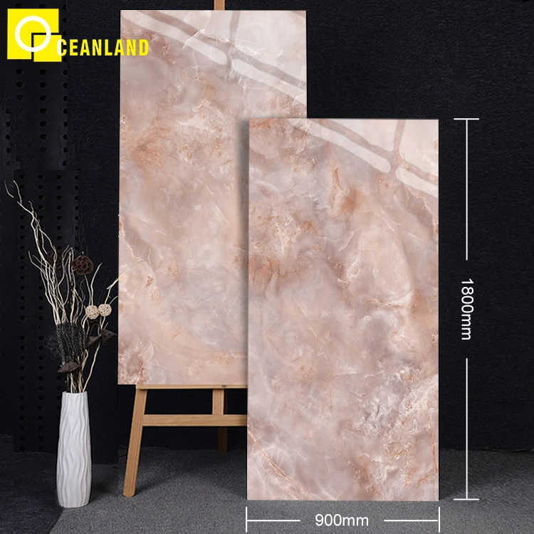 Natural Marble Glossy Glazed Ceramic Sintered Stone Tiles Porcelanato 900X1800mm