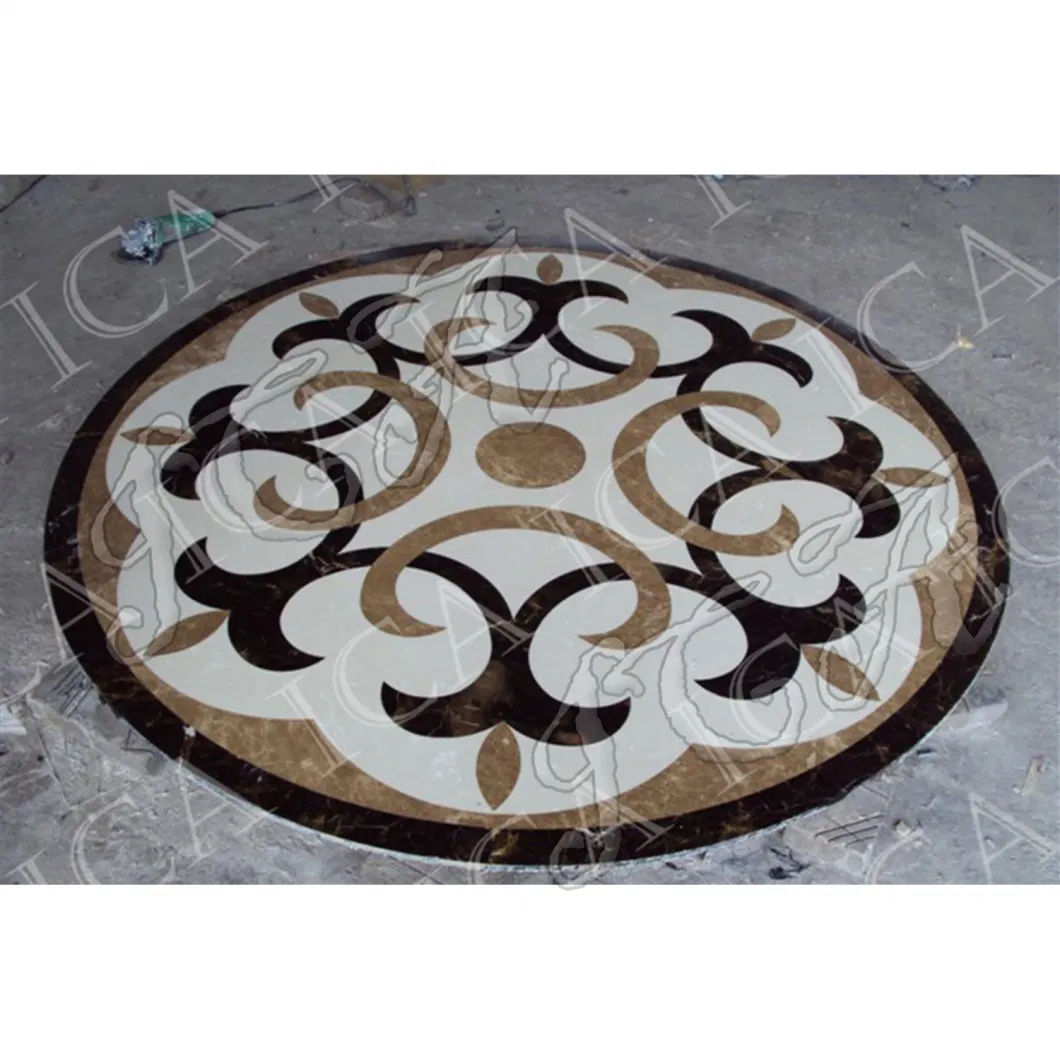 Indoor Decoration Vintage Pattern Luxury Mosaic Round Floor Tile Marble Tile Classical Design