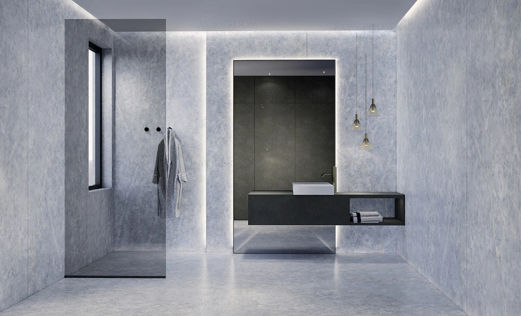 Architectural Project Ice Blue Bathroom Large Format Porcelain Tile