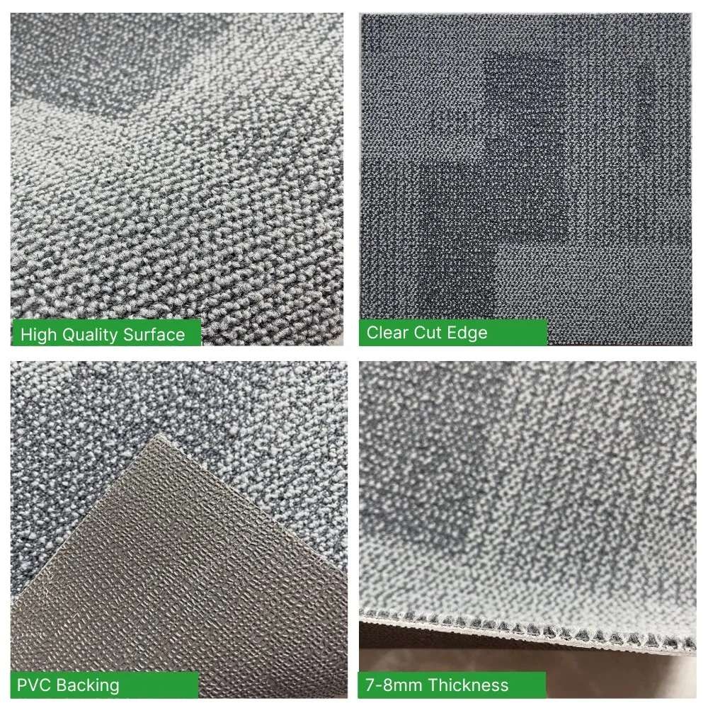 Best Quality Modular Square 36X36 Durable Premium Self Stick Dark Gray Church Carpet Tiles for Concrete Floor