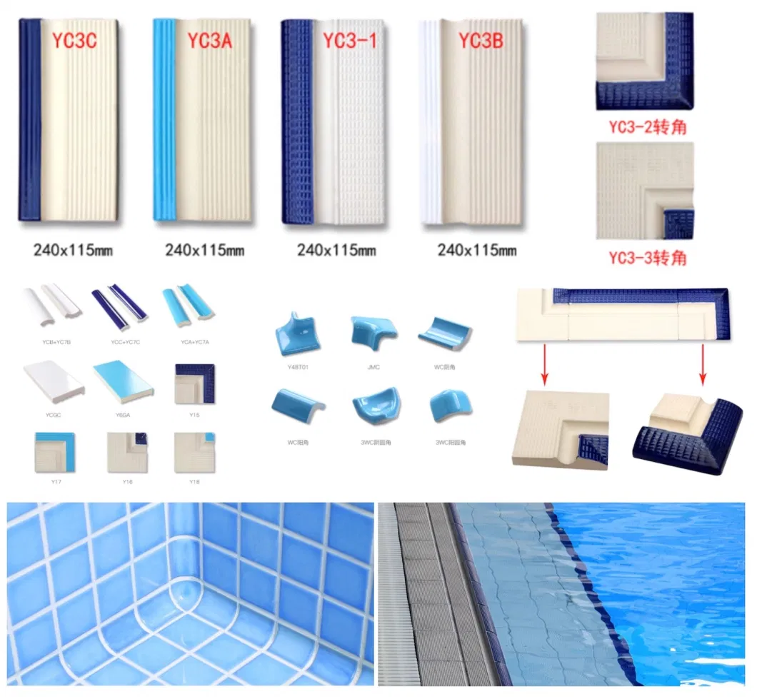 Dark Blue Colour Bathroom Ceramic Wall Tile Swimming Pool Tile