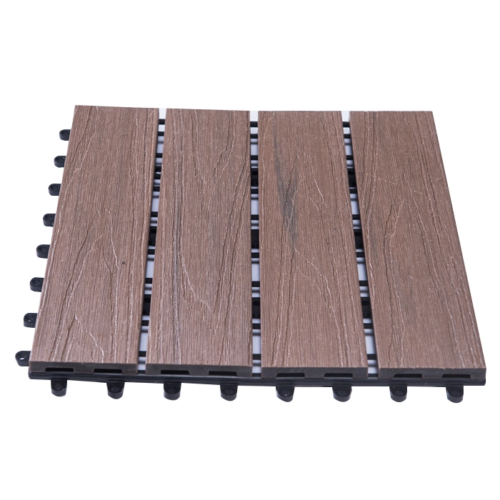 Factory Outdoor Interlocking Deck Tiles 3D Wood Grain Engineered Plastic Floor Tiles