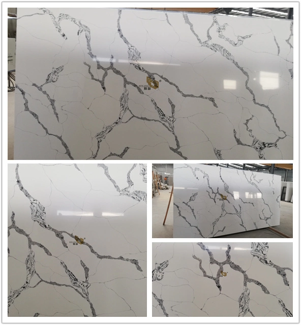 Artificial Stone Slabs Quartz Floor Tile for Building decoration Kitchen/Bathroom/Villa/School/Project