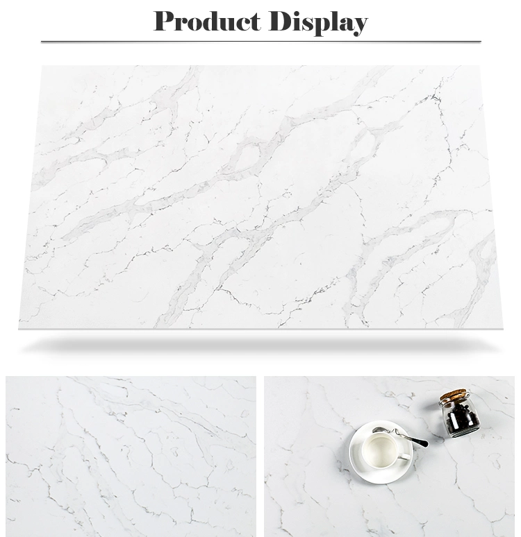 Marble Effect White Calacatta Quartz Stone Slab