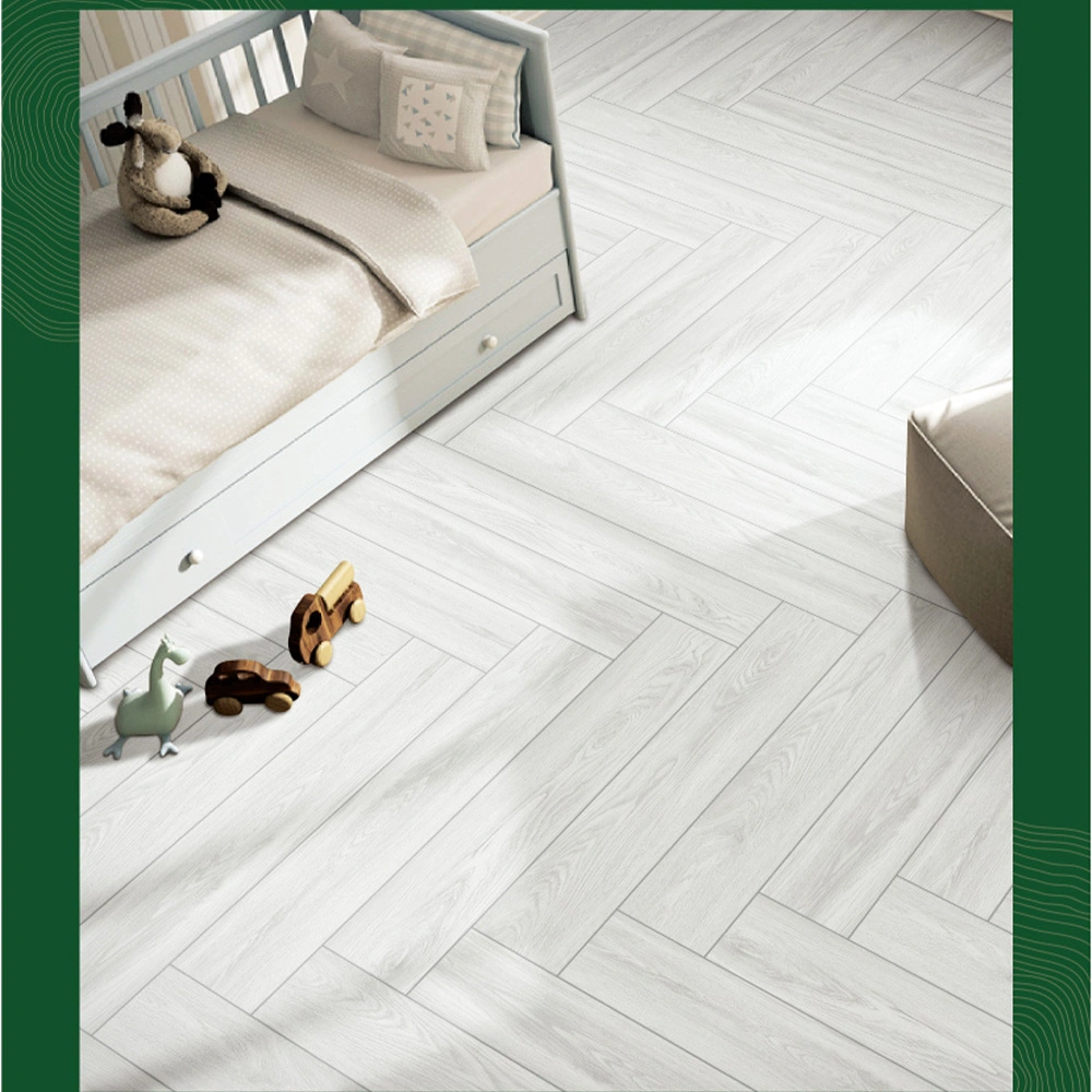 Matt Gray Bedroom Floor Ceramic Glazed Tiles Wood Grain Tiles