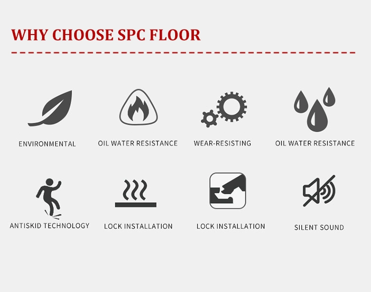 Spc Flooring Click Flooring Vinyl Tile 5mm with Pad Spc Flooring