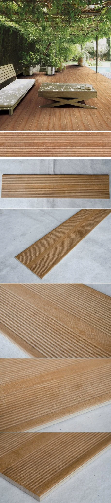 Home Decoration Non-Slip Wood Grain Brick Ceramic 200X900mm Wooden Flooring Stairs Oak Wood Effect Porcelain Tile