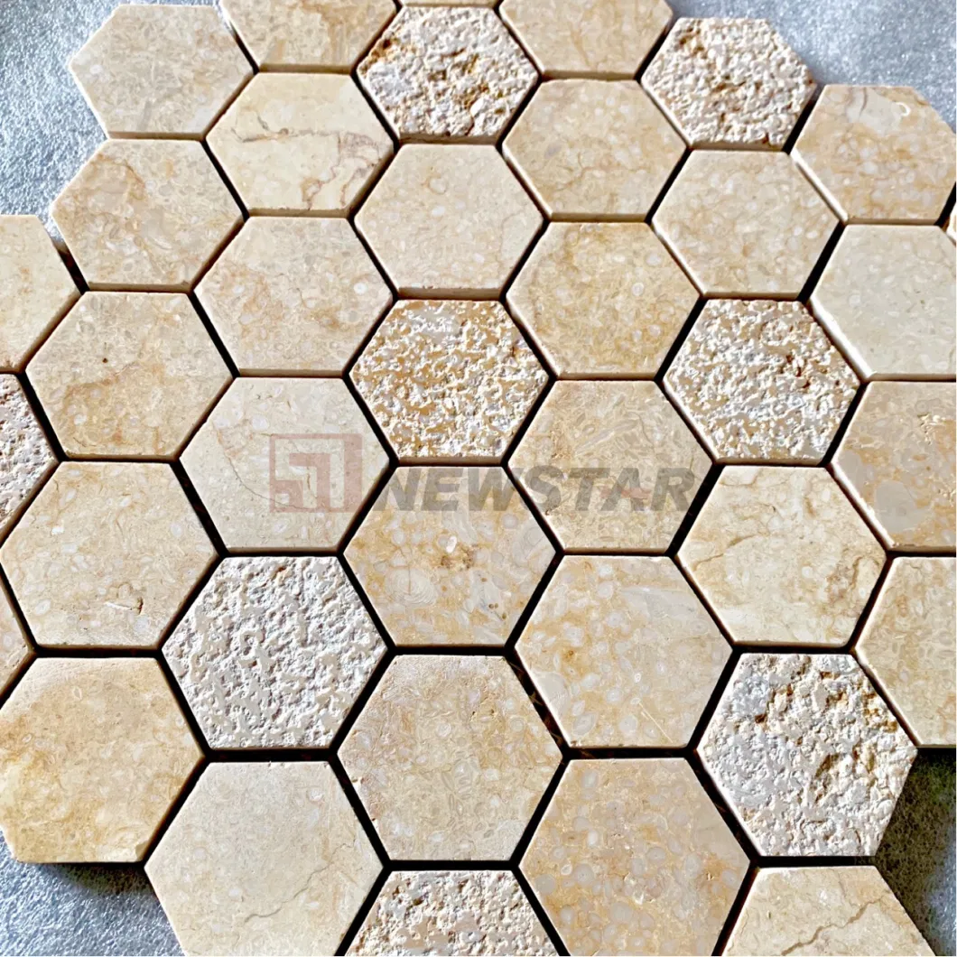 Wholesale Marble Hexagonal Tiles Natural Stone Bathroom Non-Slip Floor Tiles Hexagonal Mosaic Tiles