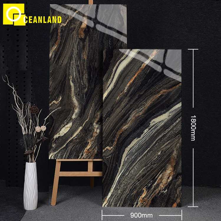 Natural Marble Glossy Glazed Ceramic Sintered Stone Tiles Porcelanato 900X1800mm