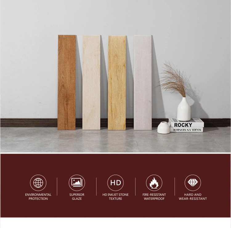 Home Porcelain Wood Look Tile Home Decor Wood Color Effect Strip Ceramic Floor Tiles New Decorative Wood Tiles Factory