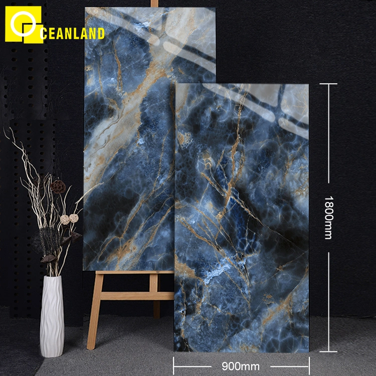 Natural Marble Glossy Glazed Ceramic Sintered Stone Tiles Porcelanato 900X1800mm