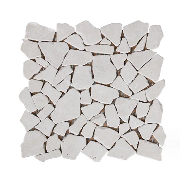 Luxury Random Marble Wall Decor Cream Beige Travertine Mosaic Tile for Kitchen and Bathroom Wall Tile