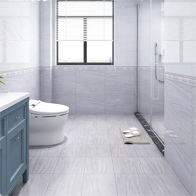 Unglazed Porcelain Vintage Bathroom Floor Tile Gray Grey