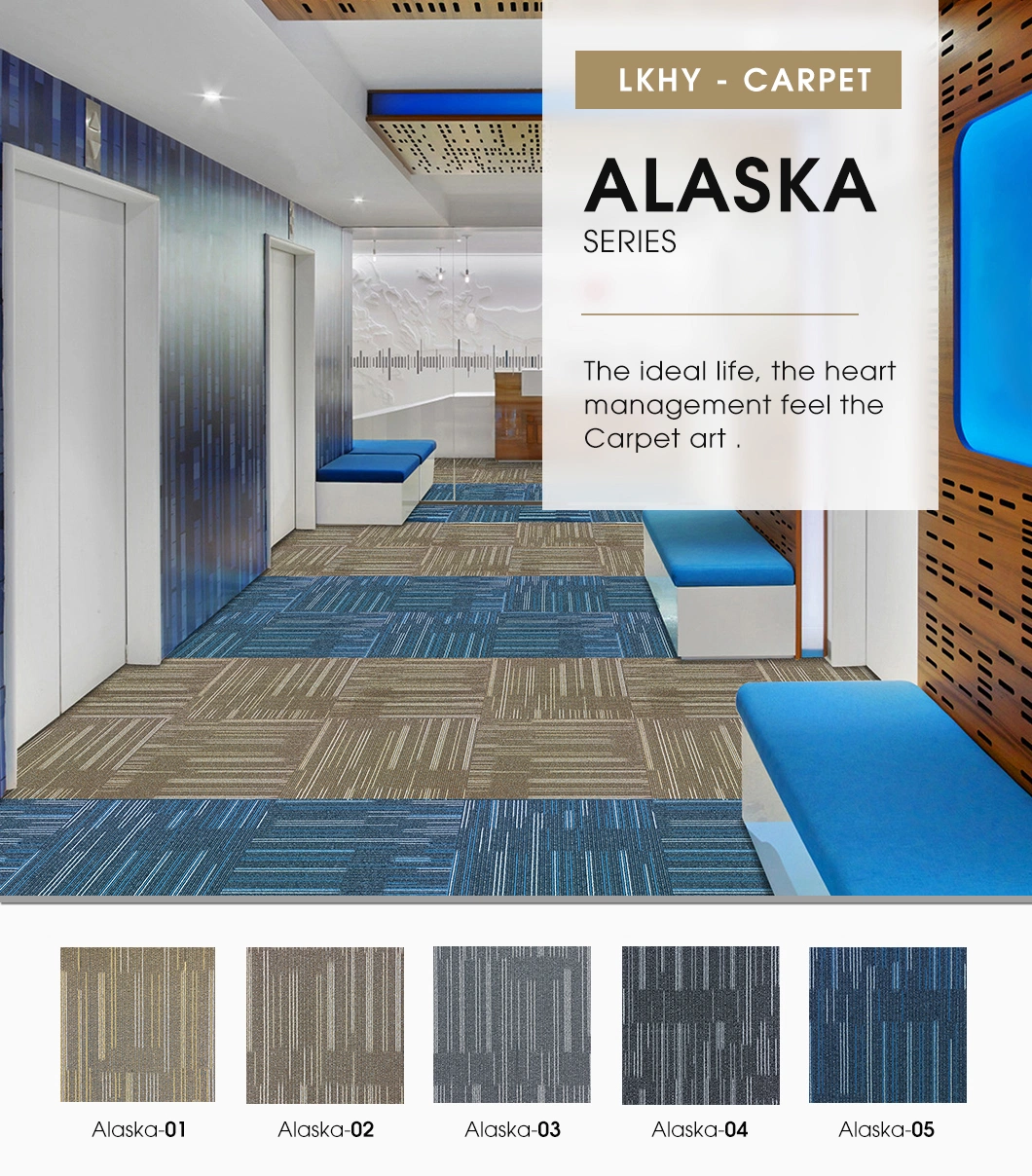 Removable Carpet Tiles Modular Alfombras in Reception Room 50X50cm Alaska