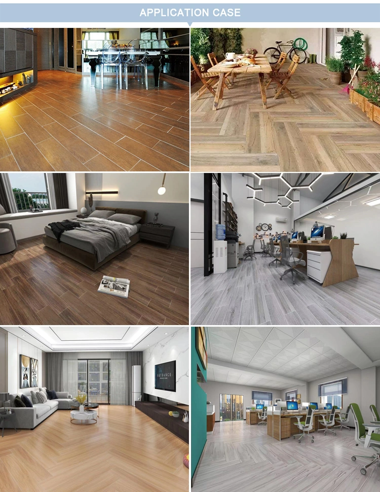 3D Glazed Full Body Rustic Floor and Wall Wood Tiles Living Room
