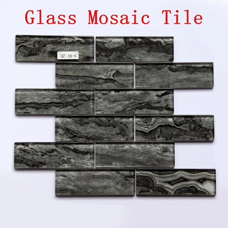 Crystal Glass Diamond Mosaic Resin Conch Tile Rose Gold Wave Backsplash Brown and Beige Tiles--Glass Tiles