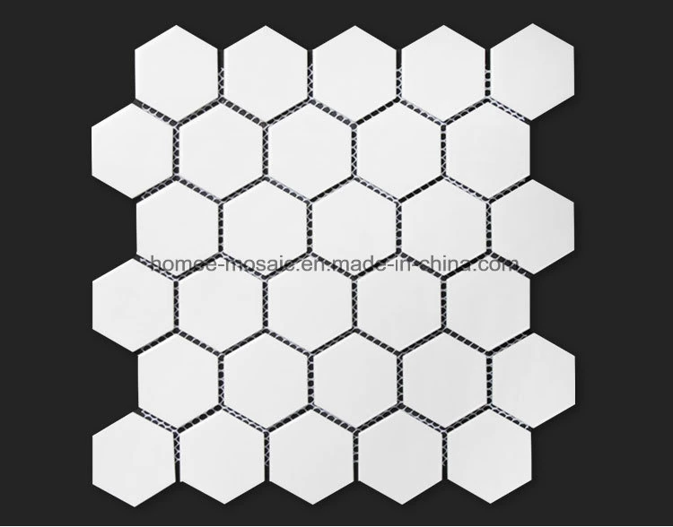 Decor Interior Mosaic Matt White Hexagonal Ceramics Mosaics Tile