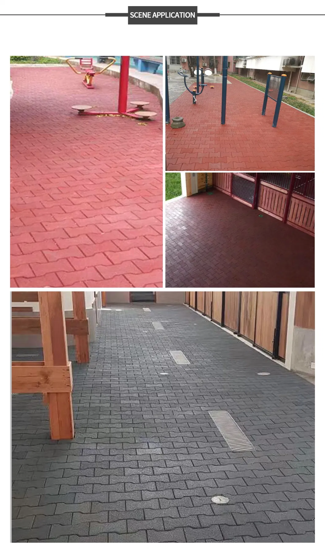 Factory Customized Anti-Slip Interlocking Outdoor Bone Rubber Flooring Tiles Pavers for Walkway/Park /Yard Floor/Garden/Playground