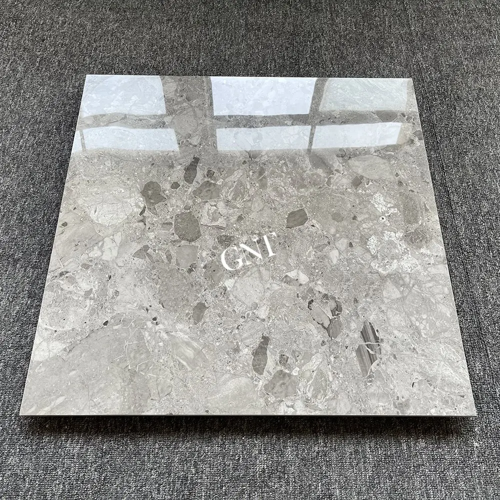 Cheap 60X60 Gray Terrazzo Porcealin Polished Floor Tiles Foshan Manufacturer