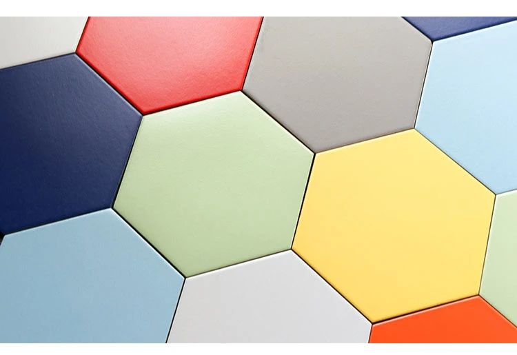 Colorful Glaze Kitchen Bathroom Anti-Slip Matte Ceramic Hexagon Floor Tiles