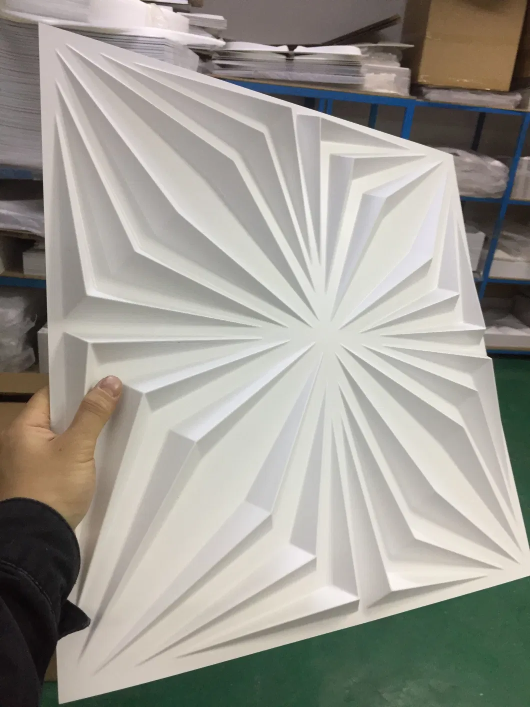 Glue up 3D Wall Tile Easy Installation Matte White PVC