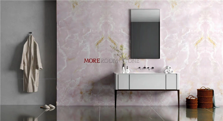 Bathroom Shower Wall Decorative Polished Rose Quartz Pink Onyx Porcelain Wall &amp; Flooring Tile