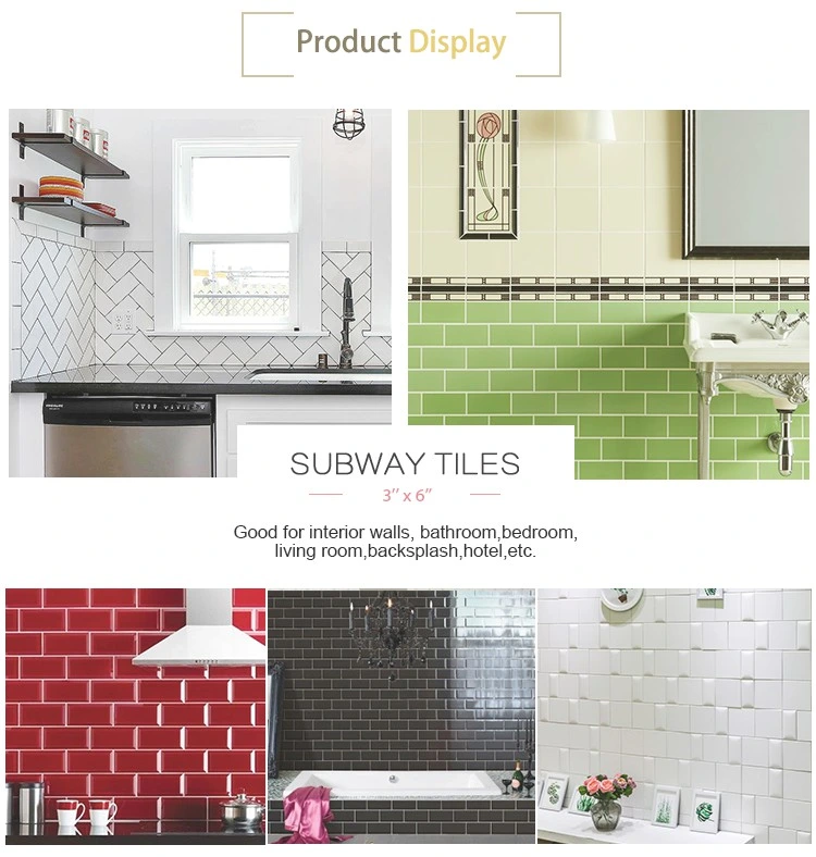 Fashion Antibacterial Kitchen 75X150mm China Pure Color Wall Bathroom Ceramic Glazed Tile