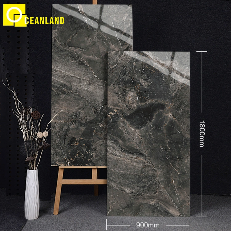 Natural Marble Glossy Glazed Ceramic Sintered Stone Tiles Porcelanato 900X1800mm