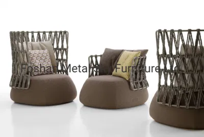 Outdoor Aluminum Patio Garden Gazebo Villa Living Room Rattan Sofa