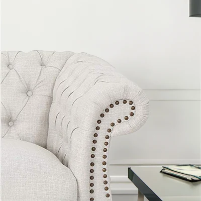 Factory Huayang Customized Loveseat Living Room Couch Fabric Leather Modern Sofa Chesterfield Sofa
