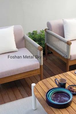 Outdoor Living Room Garden Villa Patio Gazebo Wooden Rattan Sofa
