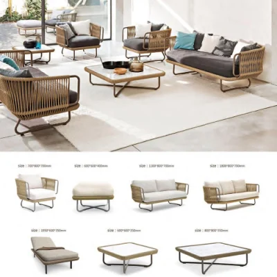 Outdoor Aluminum Metal Garden Sofas Outdoor Conversation Garden Table and Chair Patio Furniture Set