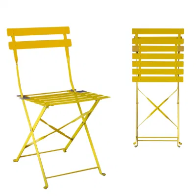 Modern Metal Folding Bistro Dining Furniture Outdoor Steel Patio Balcony Deck Garden Chair
