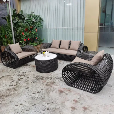 Outdoor Garden Furniture Rope Chair Sets Weaving Wicker Patio Outdoor Sofa Garden Set