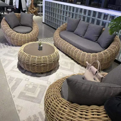 Outdoor Garden Furniture Rope Chair Sets Weaving Wicker Patio Outdoor Sofa Garden Set