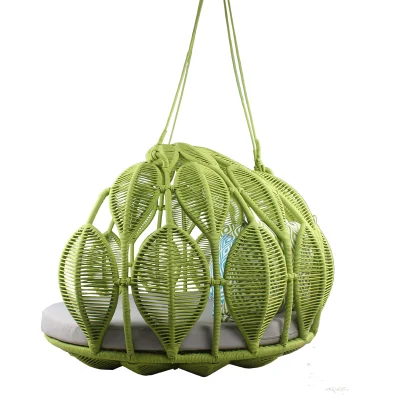 Green Color Double Garden Swing Patio Project Furniture for Outdoor Sunbed