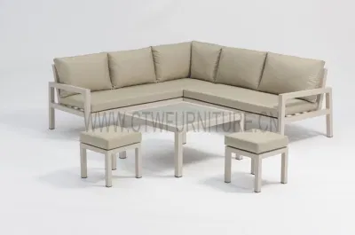 UV Resistant Garden Luxury Sectional Aluminum Sofa Set Hotel Outdoor Furniture