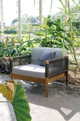 Outdoor Living Room Garden Villa Patio Gazebo Wooden Rattan Sofa