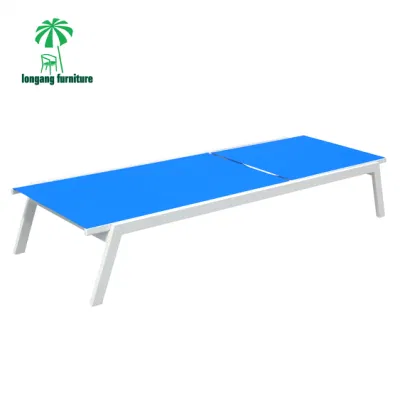 Summer Refreshing Outdoor Pool Edge Aluminum Woven Mesh Sun Lounge Chair