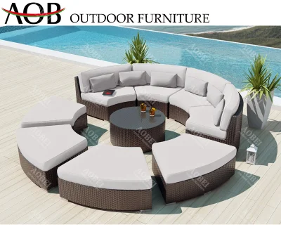 Modern Outdoor Exterior Garden Patio Home Leisure Rope Weaving Corner Lounge Sofa Furniture Set