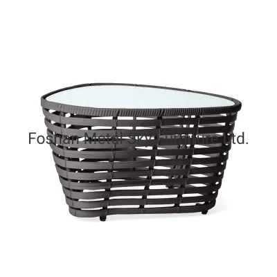 Outdoor Gazebo Patio Garden Glass Rattan Living Room Coffee Table