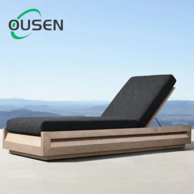 All Weather Luxury Customized Patio Outdoor Teak Wooden Sun Lounger