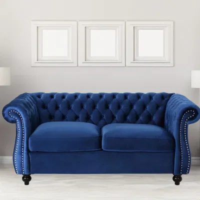 Factory Huayang Customized Loveseat Living Room Couch Fabric Leather Modern Sofa Chesterfield Sofa