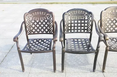 Patio Outdoor Furniture Cast Aluminum Chairs and Dining Chair Covers for Dining Table Garden Metal