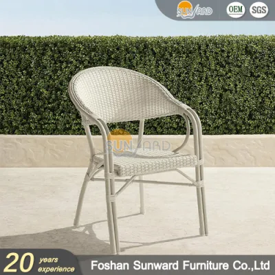 Woven Wicker Hotel Restaurant Balcony Chairs Outdoor French Dining Chairs