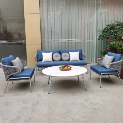 Outdoor Garden Furniture Rope Chair Sets Weaving Wicker Patio Outdoor Sofa Garden Set
