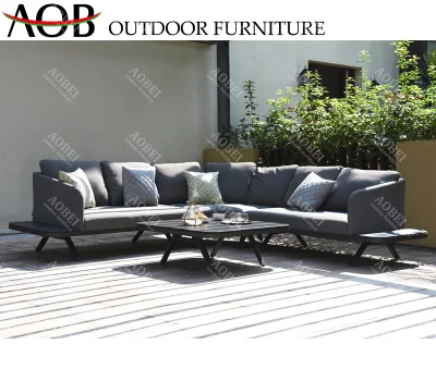 Modern Outdoor Exterior Garden Patio Home Leisure Rope Weaving Corner Lounge Sofa Furniture Set