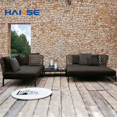 Outdoor Synthetic Rattan Material Garden Set Outside Garden Patio Furniture Metal Outdoor Sofa